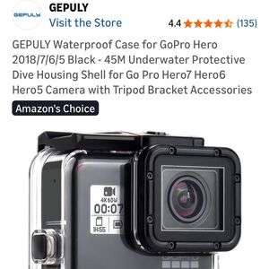 Waterproof Case for Action Camera - Black & Clear